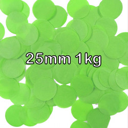 LIME GREEN 25MM ROUND PAPER CONFETTI 1KG