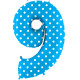 POIS TURQUOISE NUMBER 9 SHAPE 40" PKT