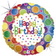 RAINBOW DOTS BIRTHDAY 18" HOLOGRAPHIC PKT  