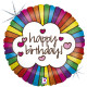 RETRO RAINBOW BIRTHDAY 18" HOLOGRAPHIC PKT  