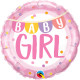 BABY GIRL BANNER & DOTS 18" PKT IF