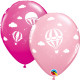 HOT AIR BALLOONS 11" PINK & WILD BERRY (25CT)