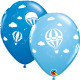 HOT AIR BALLOONS 11" PALE BLUE & DARK BLUE (25CT)