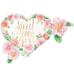 FLORAL BABY GIRL SHAPE P35 PKT (27" x 20")