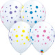 COLOURFUL DOTS 11" WHITE (50CT)