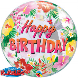TROPICAL PARTY BIRTHDAY 22" SINGLE BUBBLE