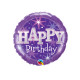 SPARKLE PURPLE BIRTHDAY 9" INFLATED WITH CUP & STICK