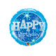 SPARKLE BLUE BIRTHDAY 9" INFLATED WITH CUP & STICK