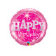SPARKLE PINK BIRTHDAY 9" INFLATED WITH CUP & STICK