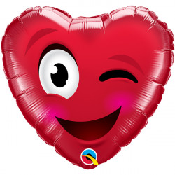 SMILEY WINK HEART 18" PKT IF (LIMITED STOCK)