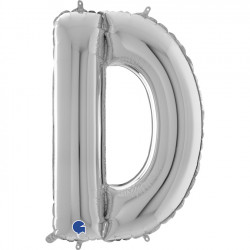 SILVER LETTER D SHAPE 26" PKT