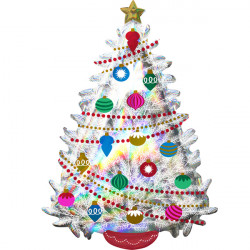 IRIDESCENT CHRISTMAS TREE SHAPE P40 PKT (26" x 36")