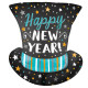 SATIN INFUSED TOP HAT NEW YEAR SHAPE P35 PKT (21" x 24")