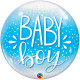BABY BOY BLUE & CONFETTI DOTS 22" SINGLE BUBBLE YRV
