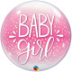 BABY GIRL PINK & CONFETTI DOTS 22" SINGLE BUBBLE
