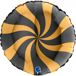 SWIRLY GOLD - BLACK 18" PKT (ITEM WILL BE PLACED ON BACK ORDER AND SHIPPED WHEN AVAILABLE)  