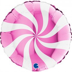 SWIRLY WHITE - FUCHSIA 18" PKT (ITEM WILL BE PLACED ON BACK ORDER AND SHIPPED WHEN AVAILABLE)  