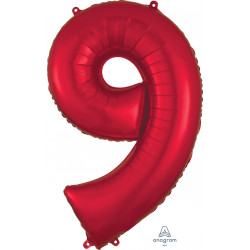 RED NUMBER 9 SHAPE P50 PKT (22" x 34")