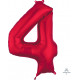 RED NUMBER 4 SHAPE P50 PKT (24" x 36")