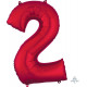 RED NUMBER 2 SHAPE P50 PKT (22" x 33")