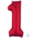 RED NUMBER 1 SHAPE P50 PKT (13" x 34")