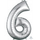 SILVER NUMBER 6 SHAPE P50 PKT