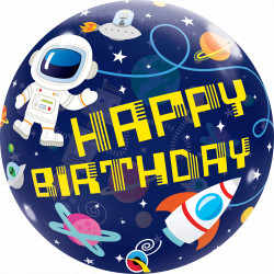 OUTER SPACE BIRTHDAY 22" SINGLE BUBBLE YRV