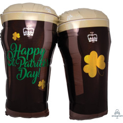 BEER GLASSES ST. PATRICK'S DAY SHAPE P40 PKT (26" x 28") (LIMITED STOCK)