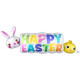 HAPPY EASTER BANNER SHAPE P35 PKT (44" x 16")