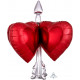 HEART ARROW LOVE YOU MULTI BALLOON SHAPE P45 PKT (26" x 27")
