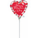 RED HEART SILVER STRIPES VALENTINE'S DAY  4" A10 FLAT