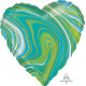 BLUE GREEN MARBLEZ HEART STANDARD S18 FLAT A