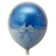 RIBBON PATTERN FOIL BALLOON WITH 14" ITS A BOY BLUE LATEX INSIDE 