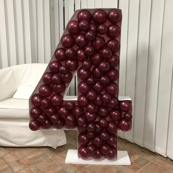 NUMBER 4 MOSAIC BALLOON FRAME (120cm x 82cm) - Balancebest