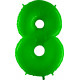 LIME GREEN SHINY WHITE NUMBER 8 SHAPE 40" PKT