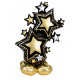 STAR CLUSTER BLACK & GOLD P70 AIRLOONZ PKT (34" X 59")