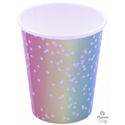 RAINBOW OMBRE PAPER CUPS 250ML 8CT (YFN)