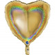 GOLD GLITTER HOLOGRAPHIC HEART 18" PKT