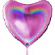 FUCHSIA GLITTER HOLOGRAPHIC HEART 36" PKT