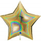 GOLD GLITTER HOLOGRAPHIC STAR 36" PKT