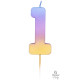 RAINBOW OMBRE NUMBER 1 CANDLE (YEV)