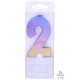 RAINBOW OMBRE NUMBER 2 CANDLE (YEV)