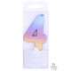 RAINBOW OMBRE NUMBER 4 CANDLE (YEV)