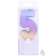 RAINBOW OMBRE NUMBER 5 CANDLE (YEV)
