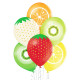 FRUITS 12" PASTEL YELLOW ORANGE A/GREEN L/GREEN RED & VANILLA 6CT