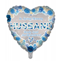 IN LOVING MEMORY HUSBAND REMEMBRANCE 18" HEART PKT