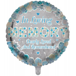 IN LOVING MEMORY BLUE REMEMBRANCE 18" ROUND PKT