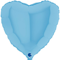 BLUE MATTE HEART 18" GRABO PKT