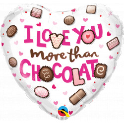 I LOVE YOU MORE THAN CHOCOLATE 18" PKT  (LIMITED STOCK)