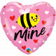 BEE MINE HEARTS 18" PKT IF